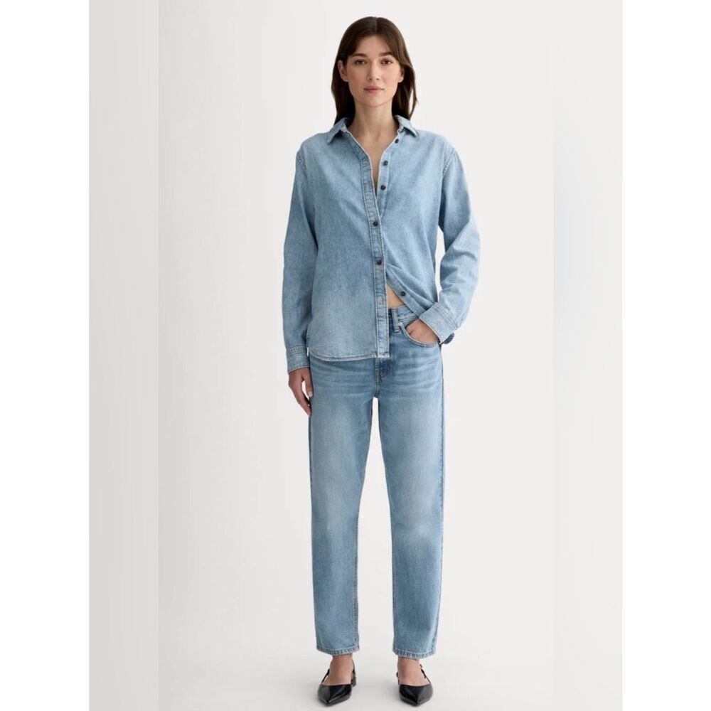 New Everlane THE SUPER-SOFT RELAXED JEAN in Weathered Blue Size 26